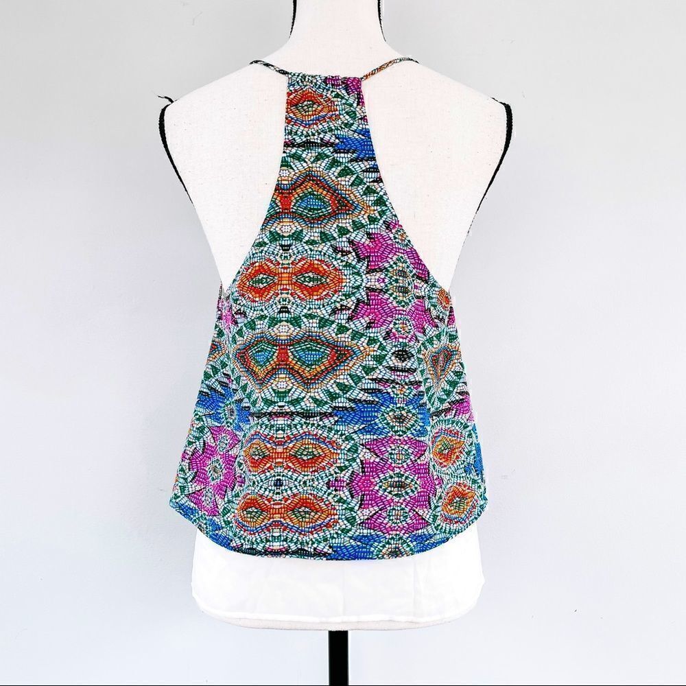 Lovers + Friends Poppy Racerback Tank – Multicolor Aztec Print, Size S - Picture 6 of 10